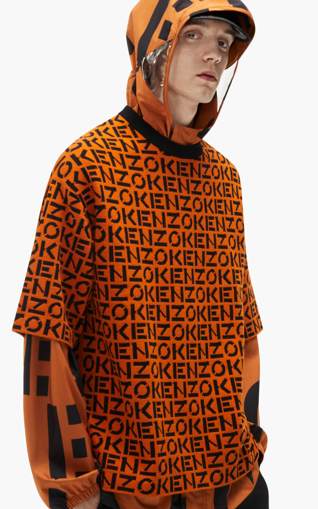 Suéter Kenzo Sport oversize monogram Masculino - Laranja Escuro | 457IKRSJL